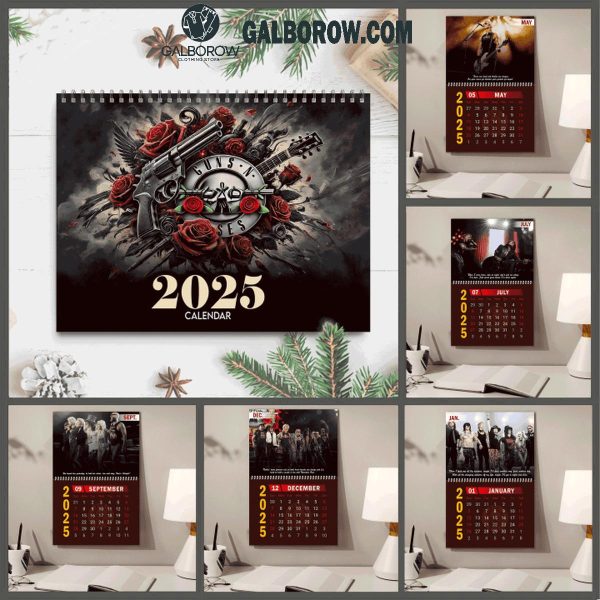 Gun N’ Roses Happy New Year 2025 Wall Hanging Calendar