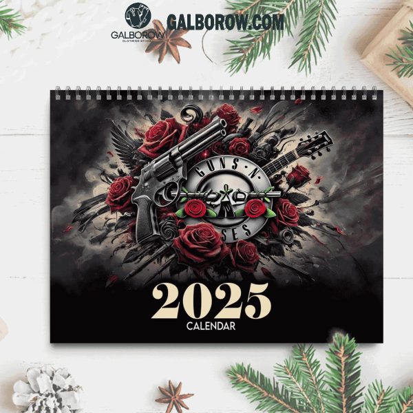 Gun N’ Roses Happy New Year 2025 Wall Hanging Calendar