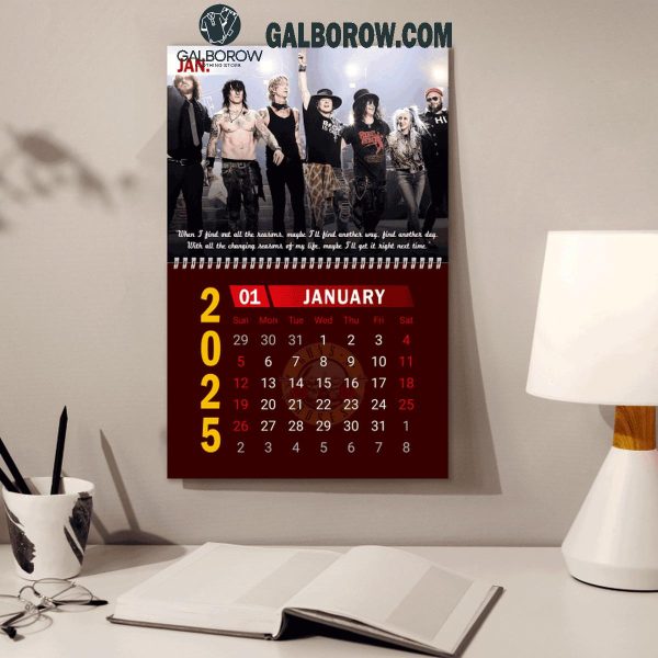 Gun N’ Roses Happy New Year 2025 Wall Hanging Calendar