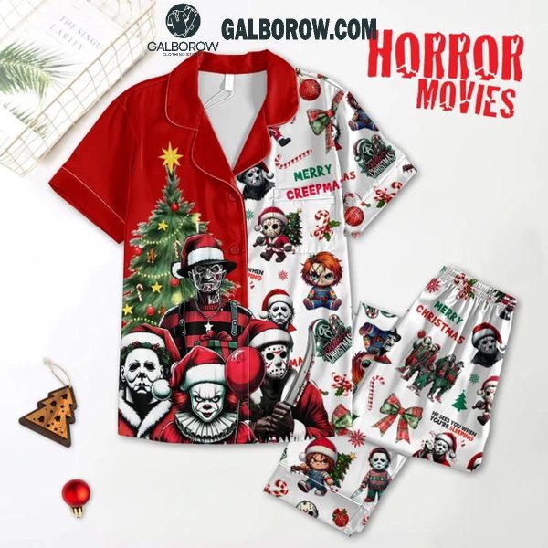 Halloween Horror Movies IT Friday 13th Merry Killing Christmas Polyester Pajamas Set