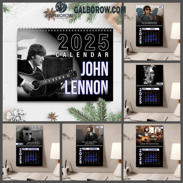 John Lennon The Beatles Happy New Year 2025 Wall Hanging Calendar