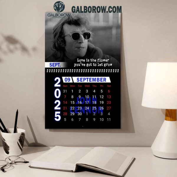 John Lennon The Beatles Happy New Year 2025 Wall Hanging Calendar