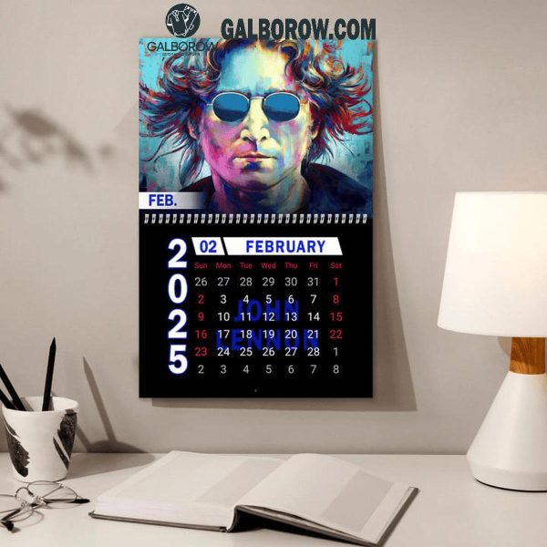 John Lennon The Beatles Happy New Year 2025 Wall Hanging Calendar