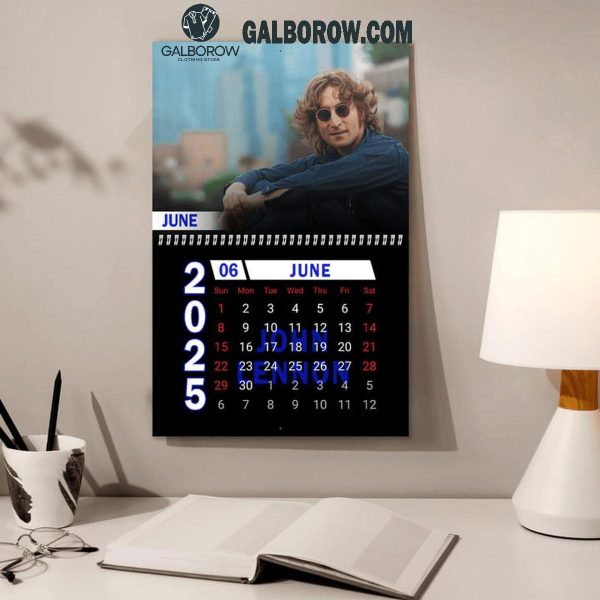 John Lennon The Beatles Happy New Year 2025 Wall Hanging Calendar