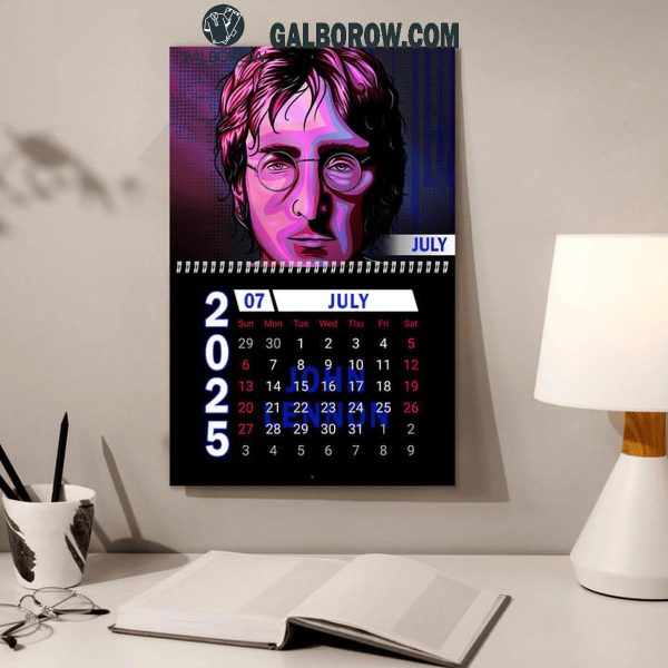 John Lennon The Beatles Happy New Year 2025 Wall Hanging Calendar