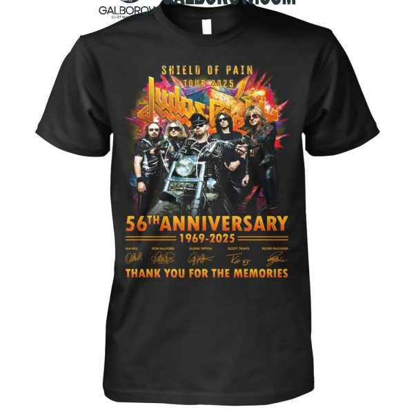 Judas Priest Shield Of Pain Tour 2025 Celebrating 56 Anniversary 1969-2025 T-Shirt