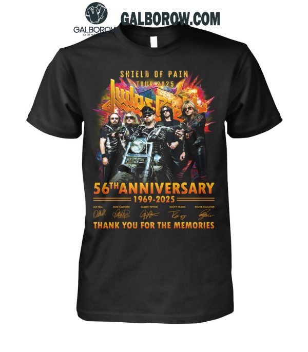 Judas Priest Shield Of Pain Tour 2025 Celebrating 56 Anniversary 1969-2025 T-Shirt