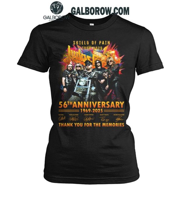 Judas Priest Shield Of Pain Tour 2025 Celebrating 56 Anniversary 1969-2025 T-Shirt