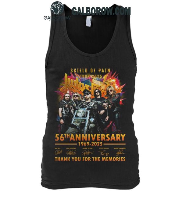 Judas Priest Shield Of Pain Tour 2025 Celebrating 56 Anniversary 1969-2025 T-Shirt