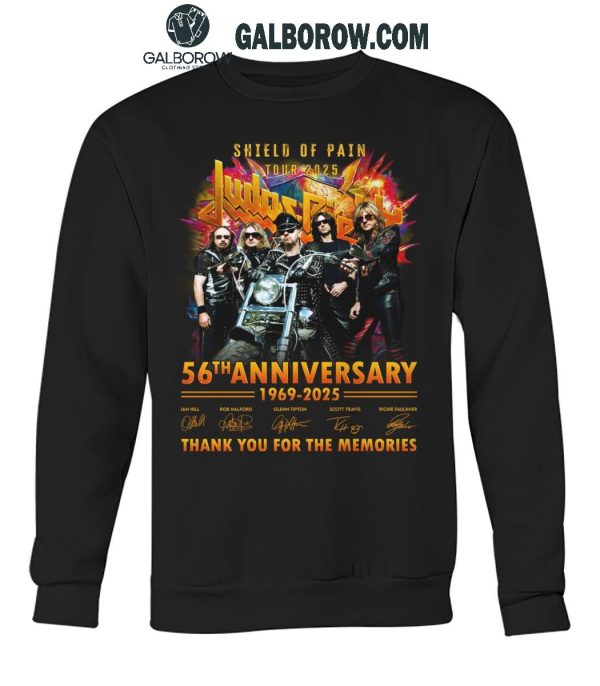 Judas Priest Shield Of Pain Tour 2025 Celebrating 56 Anniversary 1969-2025 T-Shirt