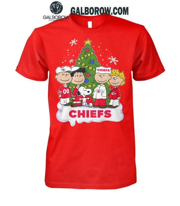 Kansas City Chiefs Celebrating Christmas 2024 With Snoopy Peanuts T-Shirt