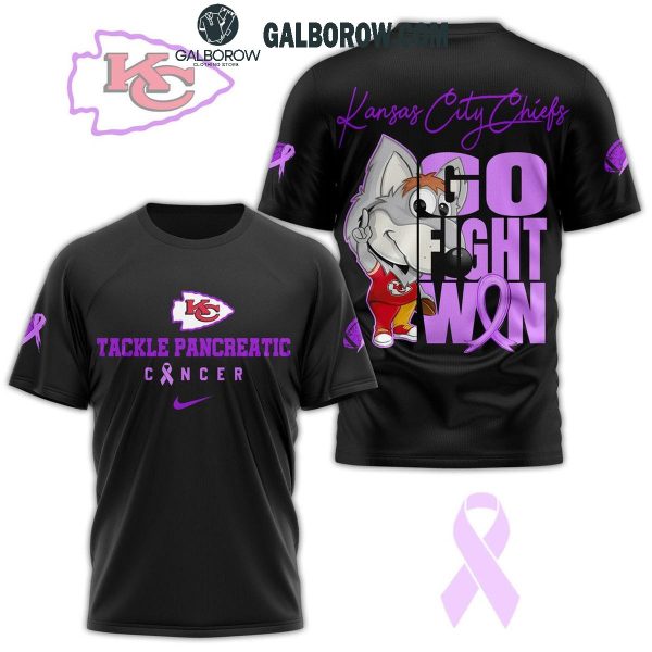 Kansas City Chiefs Tackle Pancreatic Cancer Go Fight Win Hoodie T-Shirt Black