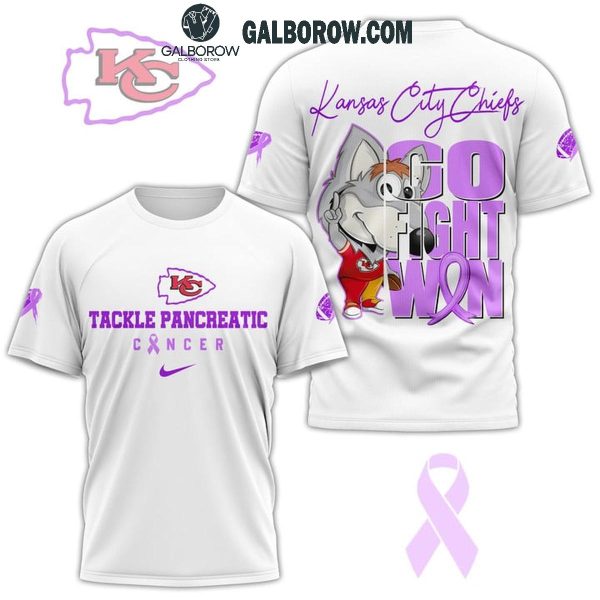 Kansas City Chiefs Tackle Pancreatic Cancer Go Fight Win Hoodie T-Shirt White