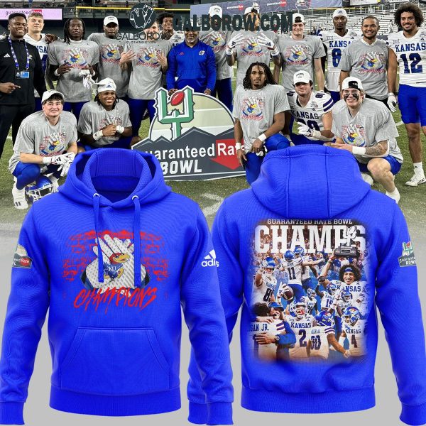 Kansas Jayhawks Big Jay Guaranteed Rate Bowl Champions 2024 Hoodie T-Shirt