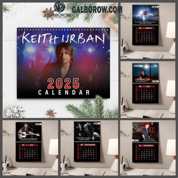 Keith Urban Happy New Year 2025 Wall Hanging Calendar