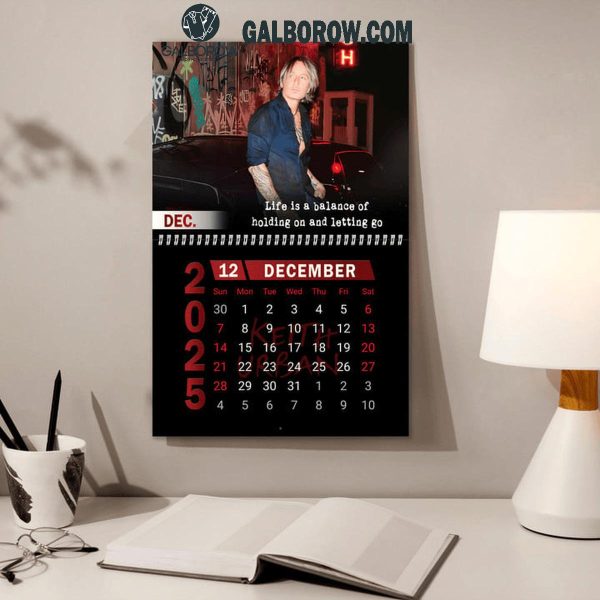 Keith Urban Happy New Year 2025 Wall Hanging Calendar