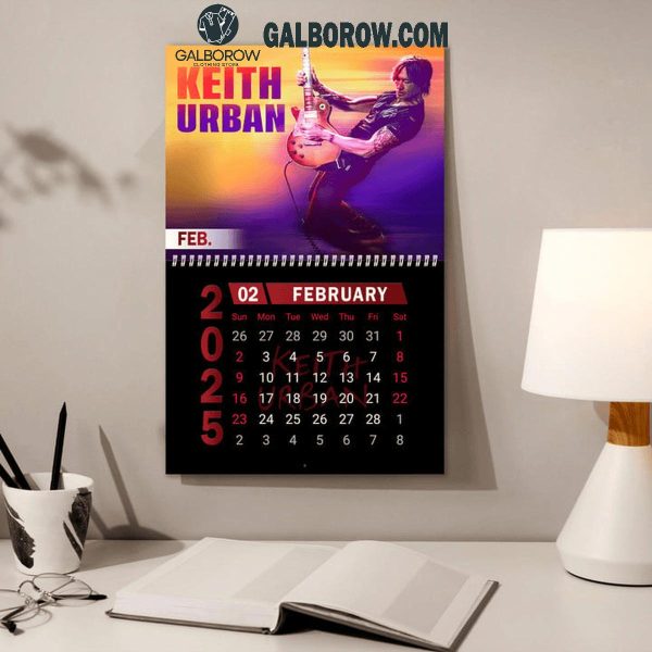 Keith Urban Happy New Year 2025 Wall Hanging Calendar