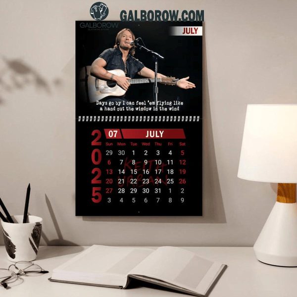 Keith Urban Happy New Year 2025 Wall Hanging Calendar