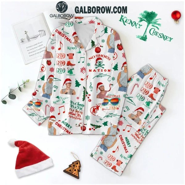 Kenny Chesney No No No 2024 Merry No Shoes Christmas Polyester Pajamas Set