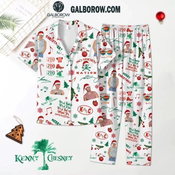 Kenny Chesney No No No 2024 Merry No Shoes Christmas Polyester Pajamas Set