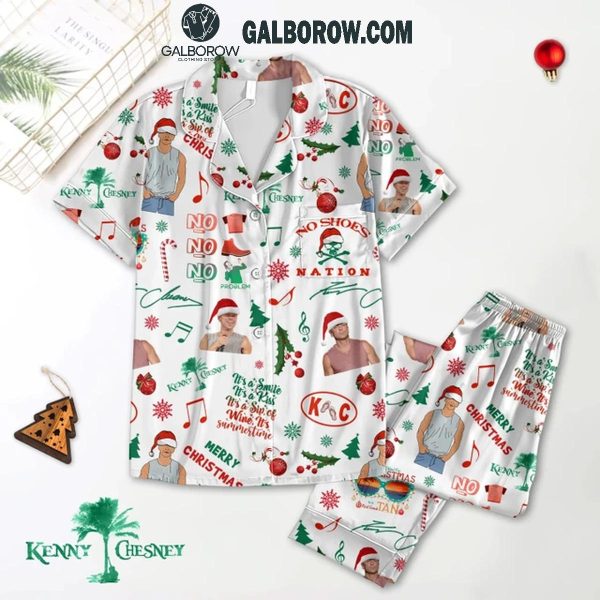 Kenny Chesney No No No 2024 Merry No Shoes Christmas Polyester Pajamas Set