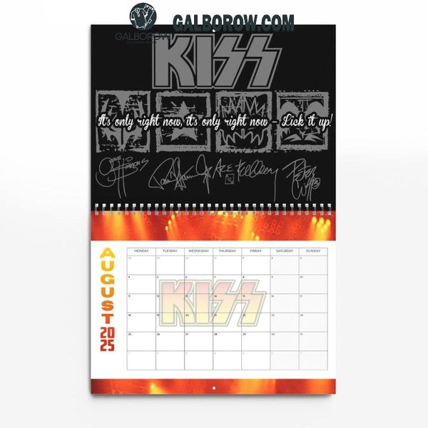 Kiss Band Happy New Year 2025 Wall Hanging Calendar