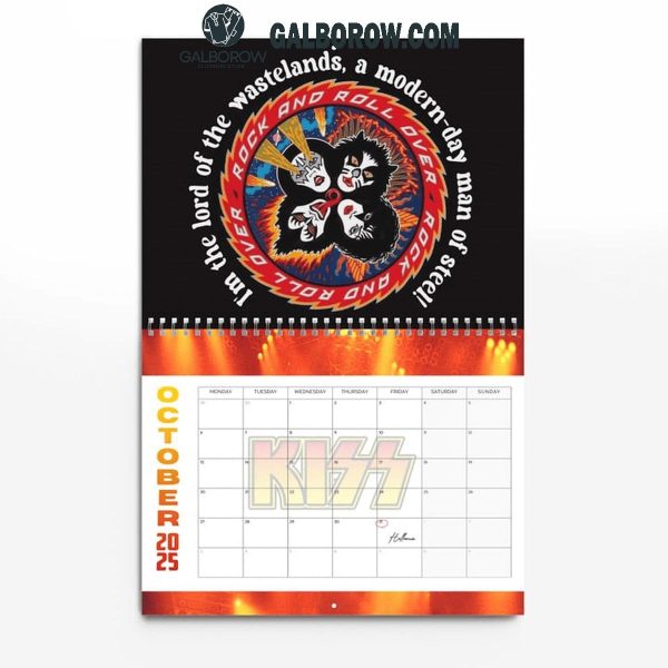 Kiss Band Happy New Year 2025 Wall Hanging Calendar