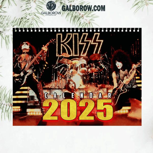 Kiss Band Happy New Year 2025 Wall Hanging Calendar