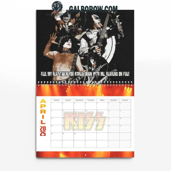 Kiss Band Happy New Year 2025 Wall Hanging Calendar