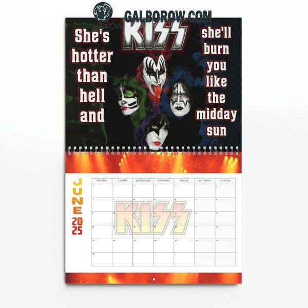 Kiss Band Happy New Year 2025 Wall Hanging Calendar