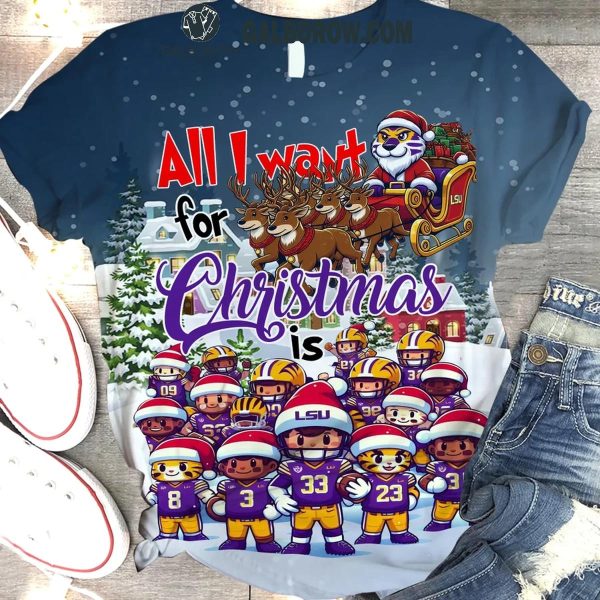 LSU Tigers All I Want For Christmas Is Geaux Tigers Football Hoodie T-Shirt