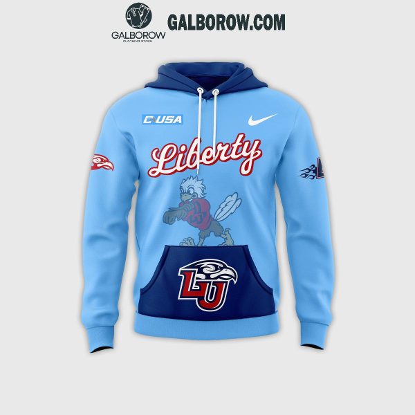 Liberty Flames Men’s Football Game Vogue New Look 2024 Light Blue Hoodie T-Shirt