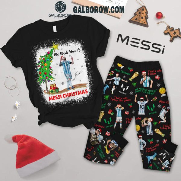 Lionel Messi Wish You A Messi Christmas 2024 Fleece Pajamas Set