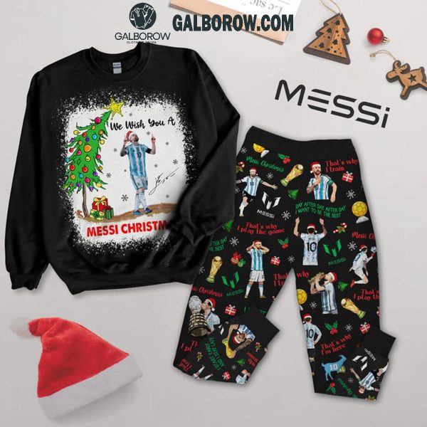 Lionel Messi Wish You A Messi Christmas 2024 Fleece Pajamas Set