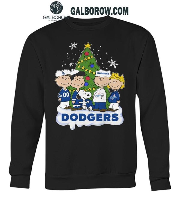 Los Angeles Dodgers Celebrating Christmas 2024 With Snoopy Peanuts T-Shirt