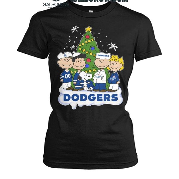 Los Angeles Dodgers Celebrating Christmas 2024 With Snoopy Peanuts T Shirt