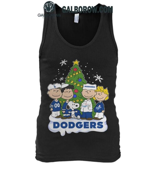 Los Angeles Dodgers Celebrating Christmas 2024 With Snoopy Peanuts T-Shirt