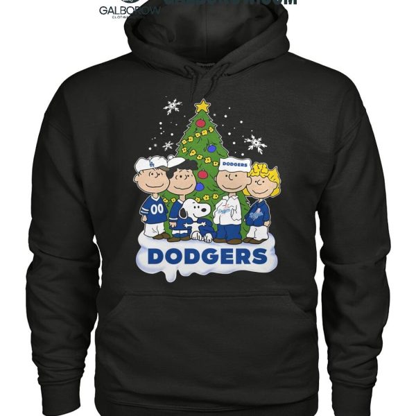 Los Angeles Dodgers Celebrating Christmas 2024 With Snoopy Peanuts T Shirt