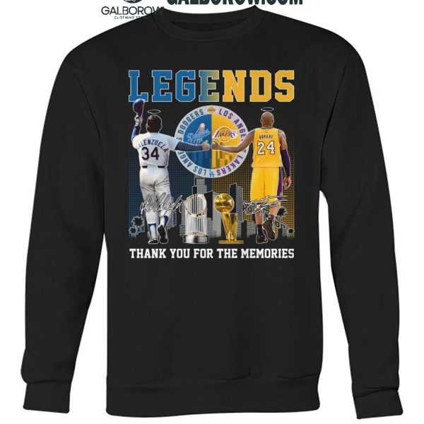 Los Angeles Lakers Kobe Bryant LA Dodgers Valenzuela The Memories T Shirt