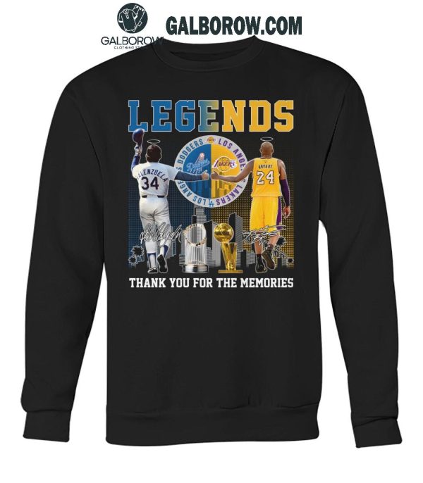 Los Angeles Lakers Kobe Bryant LA Dodgers Valenzuela The Memories T-Shirt