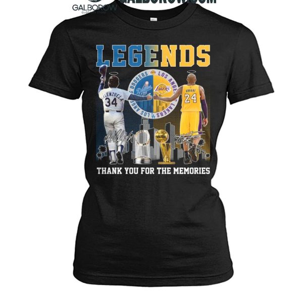 Los Angeles Lakers Kobe Bryant LA Dodgers Valenzuela The Memories T Shirt