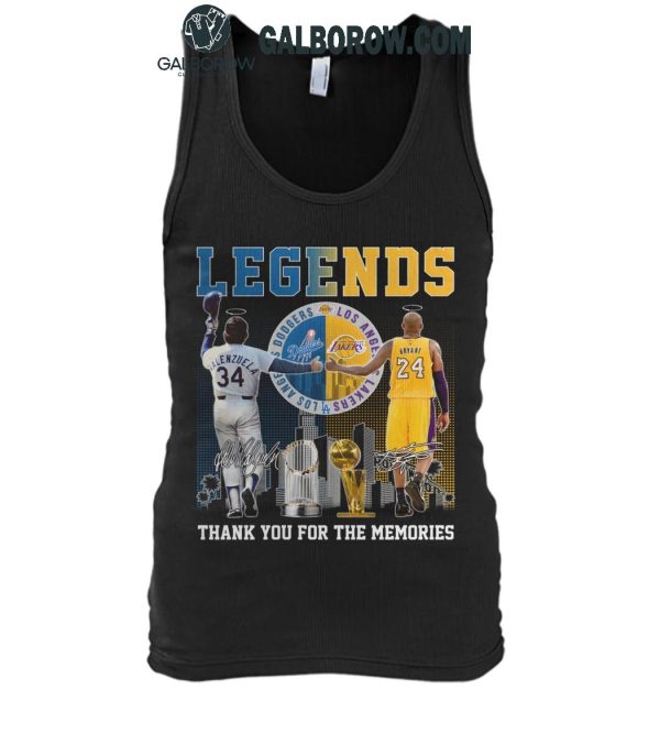 Los Angeles Lakers Kobe Bryant LA Dodgers Valenzuela The Memories T-Shirt