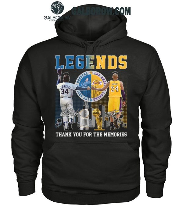 Los Angeles Lakers Kobe Bryant LA Dodgers Valenzuela The Memories T-Shirt