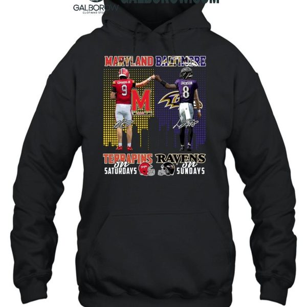 Maryland Terrapins On Saturdays Baltimore Ravens On Sundays T Shirt