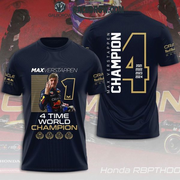 Max Verstappen 2021-2022-2023-2024 Champs 4Time World Champion Hoodie T-Shirt