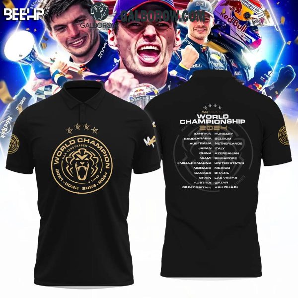 Max Verstappen 4time 2024 World Champion  Celebration Polo Shirt