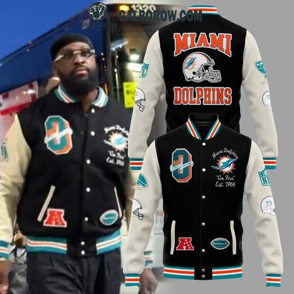 Miami Dolphins Go Fins Est. 1966 Ready For 2025 Baseball Jacket