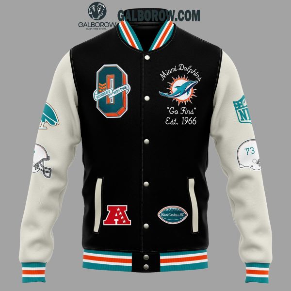 Miami Dolphins Go Fins Est. 1966 Ready For 2025 Baseball Jacket