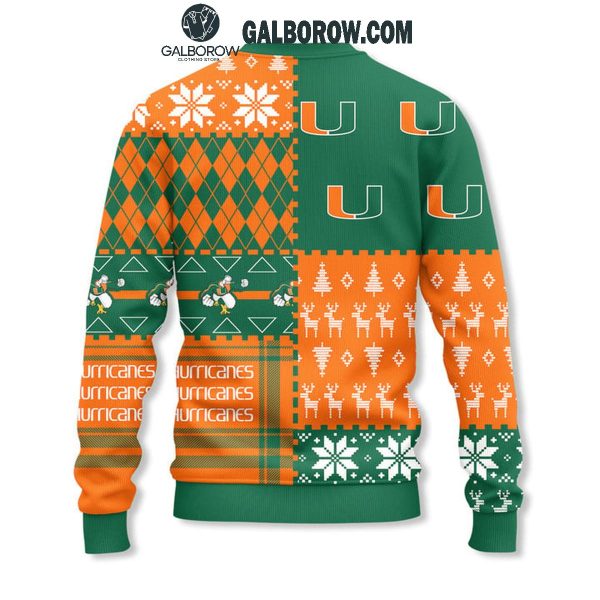 Miami Hurricanes Football Office Style 2024 Christmas Ugly Sweater