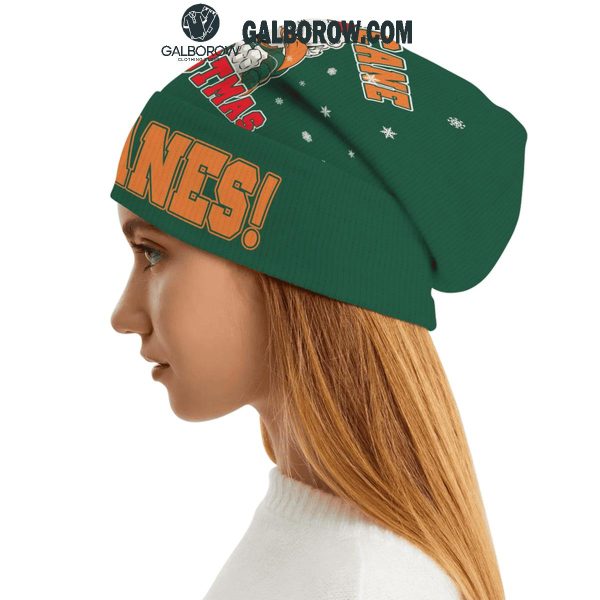 Miami Hurricanes Go Canes Merry Hurricanes Christmas Beanie Hat